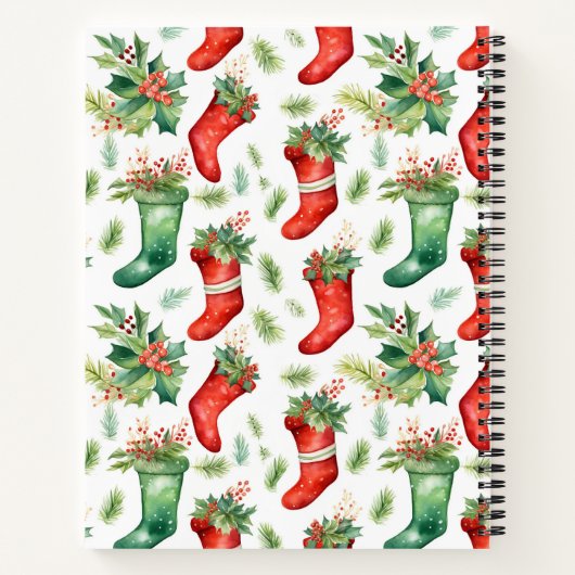 Hübsche Strümpfe in Rot und Grün Notizblock (Rückseite)