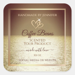 Hübsche Sun über die Etiketten für Ocean Design-Pr Quadratischer Aufkleber