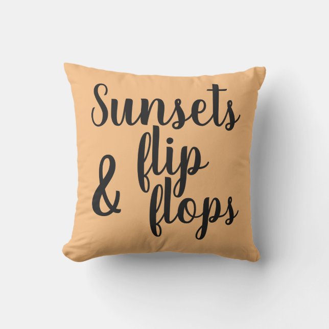 hübsche SUNSETS- UND FLIP-FLOPS-Buchstaben | Kissen (Vorderseite)