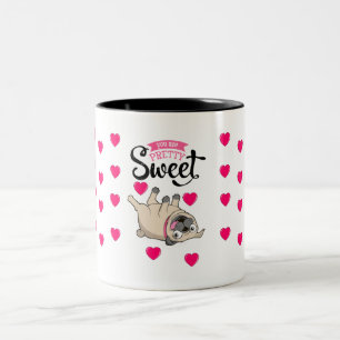 Hübsche süße Mops-Tasse Zweifarbige Tasse