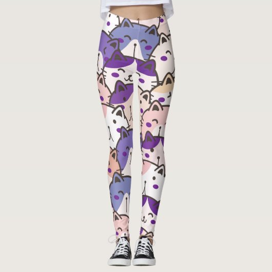 Hübsche süße Muster Katzen Kätzchen, Modern Leggings (Vorderseite)
