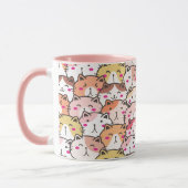Hübsche süße Muster Katzen Kätzchen, Modern Tasse (Links)