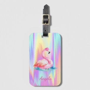 Hübsche süße rosa Flamingos holografisch Gepäckanhänger
