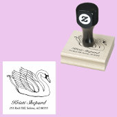 Hübsche Swan-Name-Adresse Gummistempel