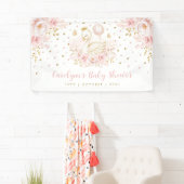 Hübsche Swan Princess Pink Gold Baby Dusche Willko Banner (Insitu)