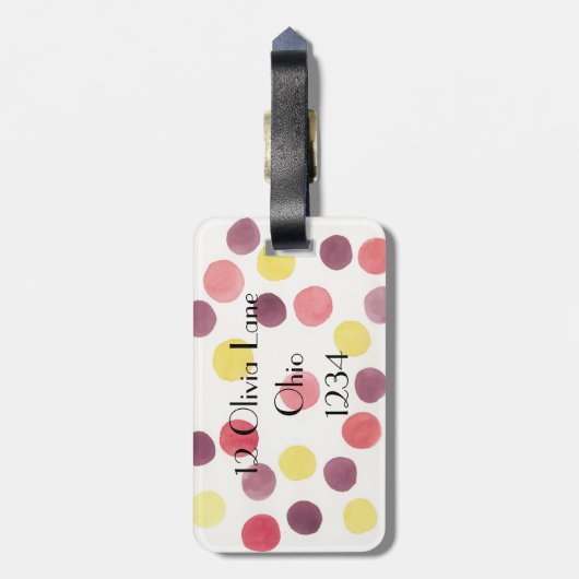 Hübsche Sweet Circles-Gepäckmarke Gepäckanhänger (Rückseite vertikal)