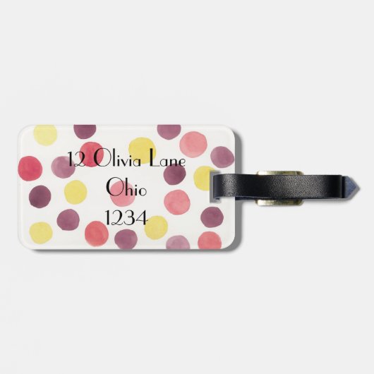 Hübsche Sweet Circles-Gepäckmarke Gepäckanhänger (Rückseite horizontal)