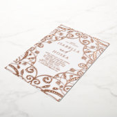 Hübsche Sweet Rose Gold Blumenstrauß Hochzeit Folieneinladung (Gedreht)