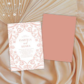 Hübsche Sweet Soft Rose Gold Blumenzange Hochzeit Einladung