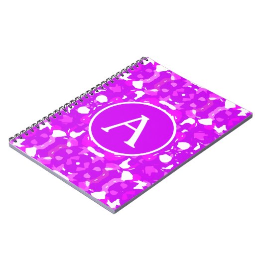 Hübsche symmetrische Zeichen in Rosa und Weiß Notizblock (Linke Seite)