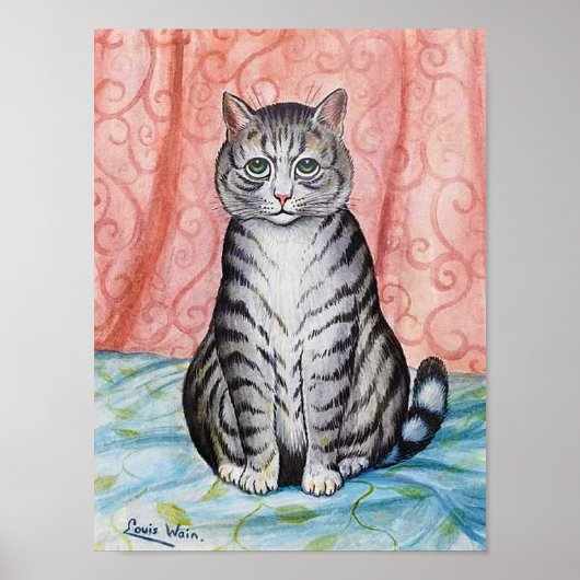 Hübsche Tabby-Katze, Louis Wain Poster (Vorne)
