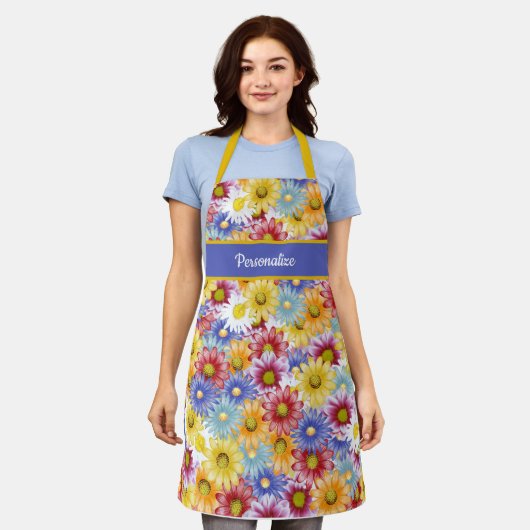 Hübsche Täglich Spaß Blumendesign Schürze (Getragen)