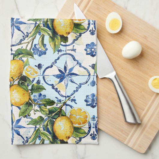 Hübsche Talavera-Tile-Multimedia-Lemons Geschirrtuch (Viertel Falte)