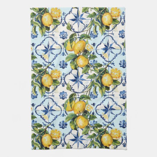 Hübsche Talavera-Tile-Multimedia-Lemons Geschirrtuch (Vertikal)