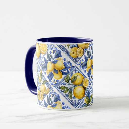 Hübsche Talavera-Tile-Multimedia-Lemons Tasse (Vorderseite Links)