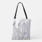 Hübsche Tasche mit Pflanzenillustrationen.  (Rückseite)