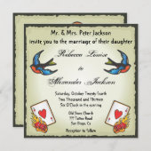 Hübsche Tattoo Hochzeit Einladung Vegas Stil (Vorne/Hinten)