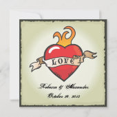 Hübsche Tattoo Hochzeit Einladung Vegas Stil (Rückseite)