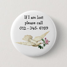 Hübsche Taube mit Rose, Kontakt mit Kindern