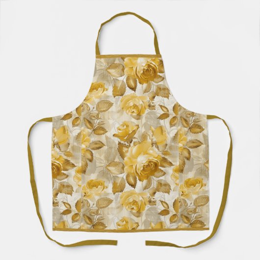 Hübsche Taupe Gold Rose Schürze (Vorderseite)