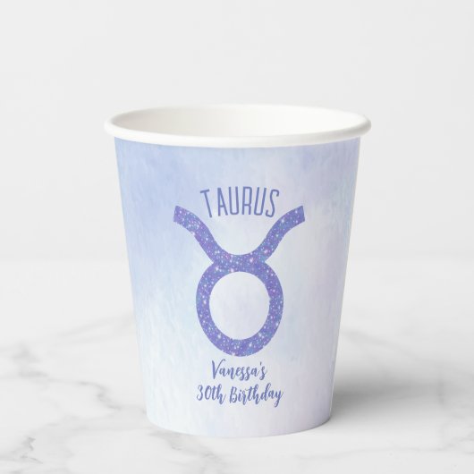 Hübsche Taurus Astrologie Unterzeichnung Custom Ge Pappbecher (Rückseite)