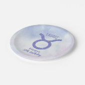 Hübsche Taurus Astrologie Unterzeichnung Custom Ge Pappteller (Schrägansicht)