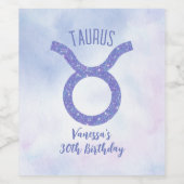 Hübsche Taurus Astrologie Unterzeichnung Custom Ge Weinetikett (Einzelnes Label)