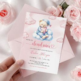 Hübsche Teddybär-Baby-Party-Einladung Cloud 9 Them Einladung