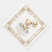 Hübsche Teddybär Gold Servietten zum 4. Geburtstag (Ecke)