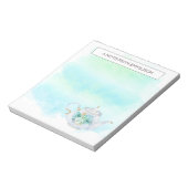 Hübsche Tee-Pot-Minze-grüne Gold-Blume Notepad Notizblock (Rotiert)