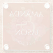 Hübsche Terracotta Rostflora Niedliche Hochzeitsfe Glasuntersetzer (Rückseite)