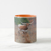 Hübsche Texas Longhorn Kuh Farm Art Orange Tasse (Zentrum)