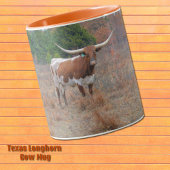 Hübsche Texas Longhorn Kuh Farm Art Orange Tasse