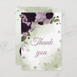 hübsche, tiefe und hellviolette Blumen Dankeskarte