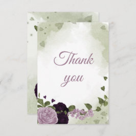 hübsche, tiefe und hellviolette Blumen Dankeskarte