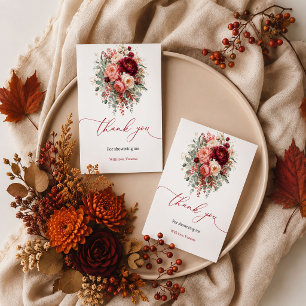 Hübsche tiefrote Eukalyptus-Herbst-Dankeschön-Kart Dankeskarte