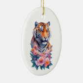 Hübsche Tiger Blumen Keramik Ornament (Rechts)
