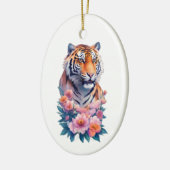 Hübsche Tiger Blumen Keramik Ornament (Links)