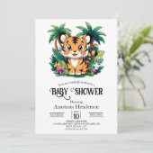 Hübsche Tiger Digital Baby Dusche Einladung (Stehend Vorderseite)
