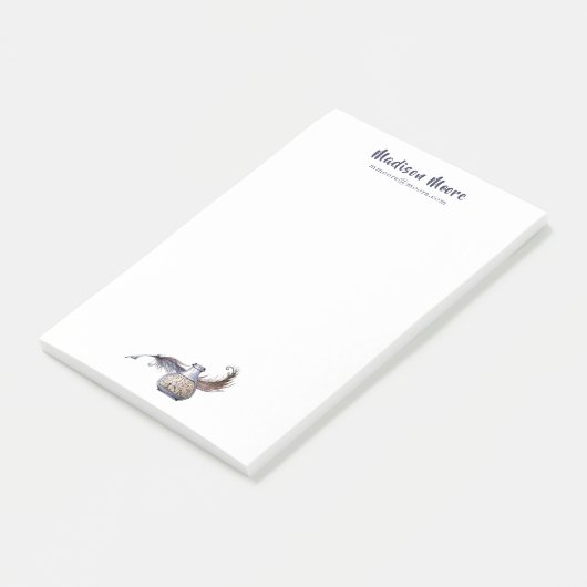 Hübsche Tinte und Quill Name Personalisiert Post-it Klebezettel (angewinkelt)