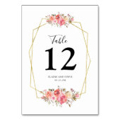 Hübsche Tischnummer für Hochzeiten in Rosa (Vorderseite)