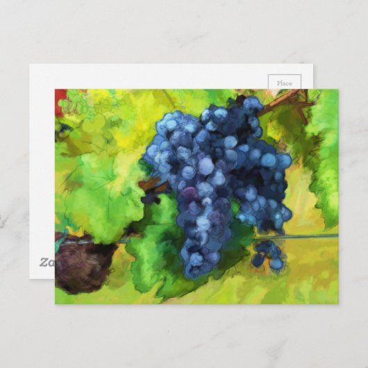 Hübsche Trauben Abstrakte Wasserfarbe Postkarte (Vorne/Hinten)