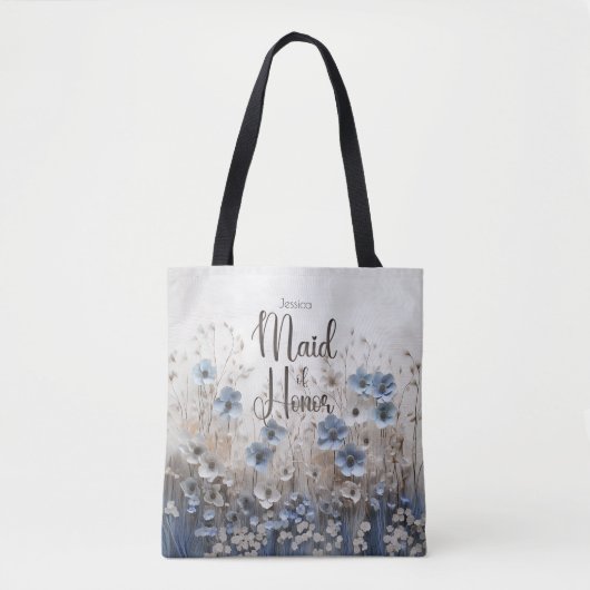 Hübsche Trauzeugin Blauer/Weißblume Tasche (Vorderseite)