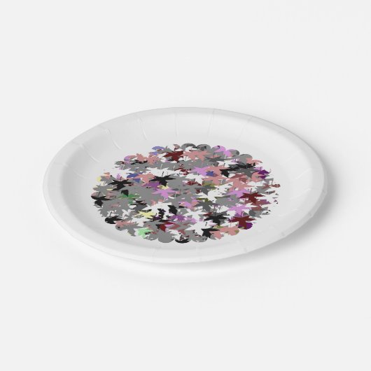 HÜBSCHE TREE-BLÄTTER PAPPTELLER (Schrägansicht)