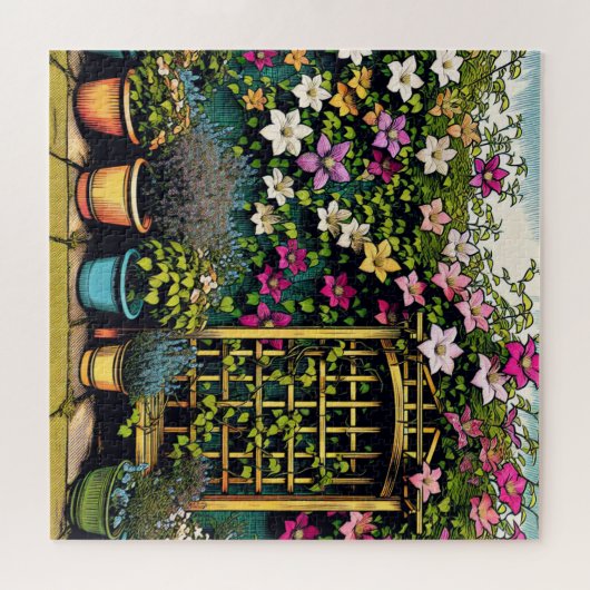 Hübsche Trellis und Töpfe von Pflanze Puzzle (Horizontal)