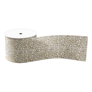 Hübsche trendige Imitate Gold Glitzer Leopardendr Ripsband