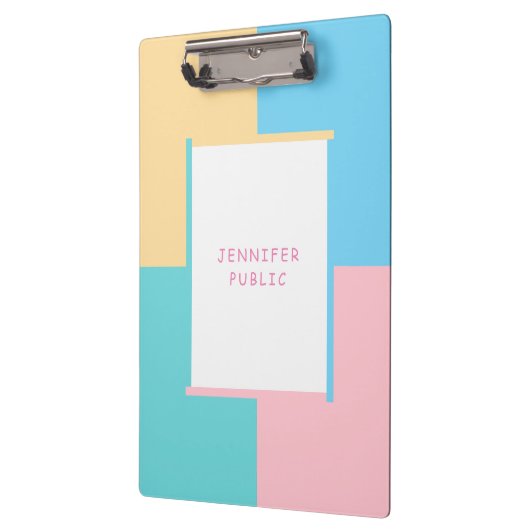 Hübsche Trendrosa Gelbgrün Klemmbrett (Links)