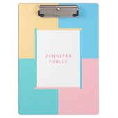 Hübsche Trendrosa Gelbgrün Klemmbrett (Vorderseite)