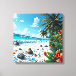 Hübsche Tropical Beach Szene Küstenart Leinwanddruck