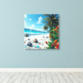 Hübsche Tropical Beach Szene Küstenart Leinwanddruck (Insitu (Holzboden))
